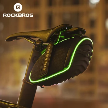Велосипедна чанта ROCKBROS, МТБ пътни Настилки светлината на седлото, s-образна седалка, чанта за задната част на колоезденето с дождевиком, водоустойчиви аксесоари за велосипеди