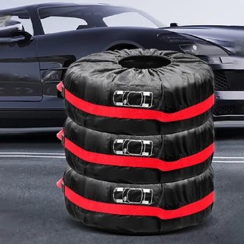 Регулируема калъф за резервна гума на автомобила, осигуряващ безопасността и чистотата на резервна гума, дръжка за носене, чанта за съхранение