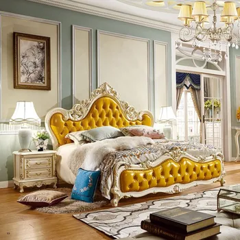 луксозно легло в американски стил от благородни европейския масивно дърво, мебели за спалня