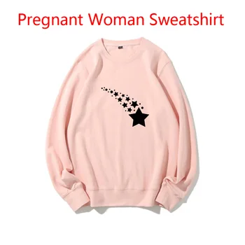 Пролетно-есенен пуловер за бременни Жени Индивидуална идея с пентаграма и забавно принтом Готина hoody за бременни жени екстремни Добави своя дизайн