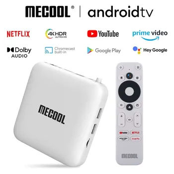 Mecool KM2 Android TV Box Amlogic S905X2 Сертифициран Google, Netflix 4K USB3.0 LAN 5G WiFi Dolby Atmos Аудио Midea Плейър TVBOX