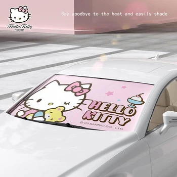 Sanrios Здравей Kittys Авто Чадър Вътре в Колата сенника на Колата Защита От Слънцето Изолация на Преден Предното стъкло на Капака на Стъклената плоча