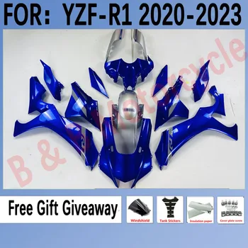 Нова ABS Мотор Впръскване на пълен Комплект обтекателей подходящ За YZF R1 2020 2021 2022 YFZ-R1 20 21 22 Каросерия Комплект Обтекателей Син