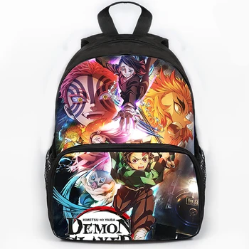 Аниме Demon Slayer Училище раница Mochila за начално и средно училище, детски водоустойчива чанта за книги, Harajuku, Дамски Мъжки чанти за лаптоп, раница за лаптоп