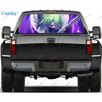 Kuki Shinobu Genshin Стикер удароустойчив прозорец, графична декоративна стикер на камион от PVC, перфорирана vinyl универсален стикер