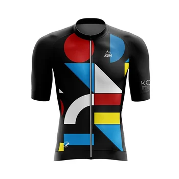 Kom Cycling Jersey Comfort Collection 2021 Лятна Мъжка Риза С Къс Ръкав, Черна Гел Шорти-Престилки Maillot Ciclismo Pro Team