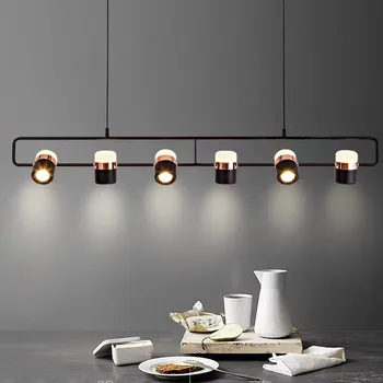 Окачен лампа Линг Реколта прожектори Правоъгълни черни и златни лампи луксозно бижу в скандинавски стил, уютна кухня, домашно осветление дизайн