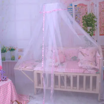 Защитен навес за детска стая легла за годишно момиче, защитен купол за бебета, калъф с мрежест кружевными висящи украшения на принцеса