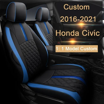 Специални калъфи за столчета за автомобил Honda Civic 2016 2017 2018 2019 2020 2021 Пълен комплект защитни покривала за автомобилни седалки с възглавници Автоаксесоари