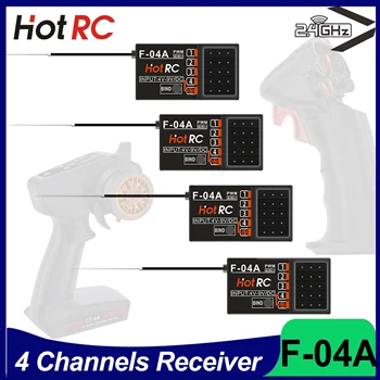 HOTRC 4CH 4-Канален Приемник F-04A Радиоуправляеми 2.4 Ghz Система FHSS 4V-9V се използва за предавателя CT-4A DS-4A Колата RC Лодка Резервоар