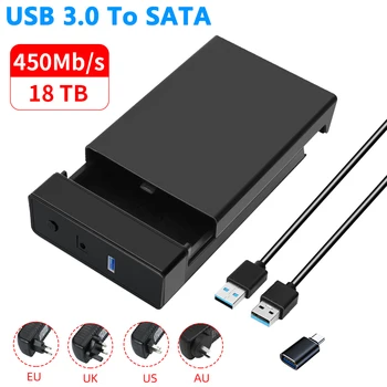 2,5 3,5-инчов твърд диск SATA с ABS-корпус USB3.0 Външен HD-калъф за твърд диск с капацитет до 18 TB SSD SATA Drive Reader hd externo