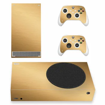 Стикер на кожата златист цвят, стикер-стикер за Xbox конзола серия S и 2 контролери, vinyl стикер на тънка кожа от серията Xbox.