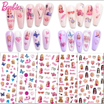 Кавайные стикери за нокти кукли Барби, самозалепващи стикери за нокти, аксесоари за кукли Барби, Играчки за момичета, за деца