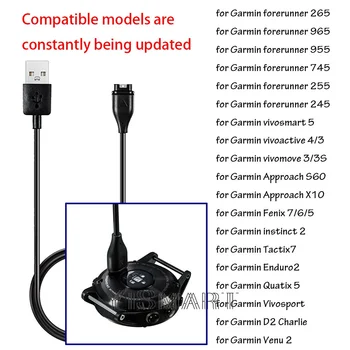 Зарядно устройство за Garmin Fenix 5/6/7 USB-кабел за зареждане на forerunner 265/255/245/955/945 / Approach / Instinct /Venu /vivoactive 4/3