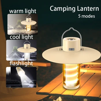 Преносим фенер за палатка, туризъм лампа, USB зареждане, богат на функции led лагерная лампа Lighthouse, акумулаторна лампа за туризъм