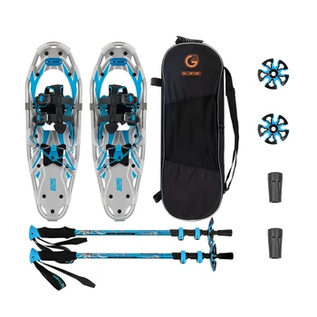 Лек комплект снегоходки Градинска обувки за ходене по снежному поле със защита от подхлъзване от алуминиева сплав Регулируема обувки за сняг планини