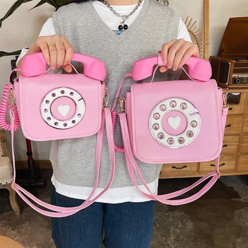 Дамска чанта за през рамото във формата на телефон, модерна чанта през рамо, чанти-незабавни посланици от изкуствена кожа с горната дръжка