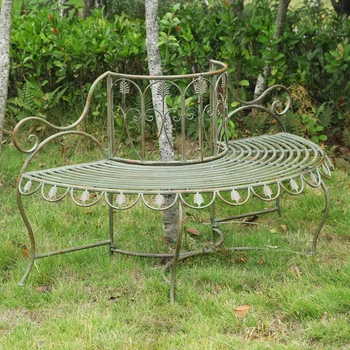 Европейски стил Ретро с полукръгла стол Уличен Градински стол от ковано желязо Градински Стол на двора на вили комплект градински мебели WKGF
