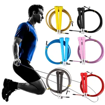Въжета за скачане Стоманен кабел С регулируема бърза скорост, Дръжка от ABS-пластмаса, въжета За кроссфита, Спортни упражнения по бокс