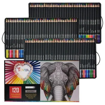 120 цвята, комплект за рисуване, маслени моливи, цветни моливи за colorization, художествени пособия за ученици за професия художник