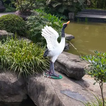 Градинска статуя, Скулптура Кран Вкусно занаят Творчески отделно стоящи Статуи на птиците на двора на работния плот басейна отвън