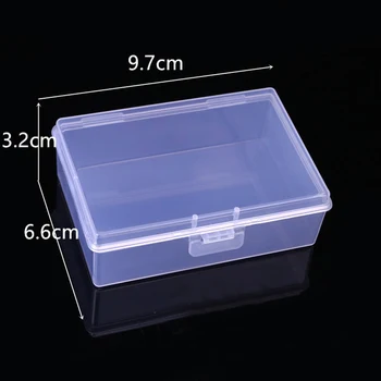 Мини Пластмасова кутия Правоъгълна Кутия с Прозрачен Опаковъчна Кутия Кутия Кутия за съхранение на Прахоустойчив Здрав Здрав Калъф за съхранение на бижута Контейнер