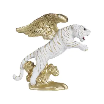 Настолна статуетка на Тигър Китайски Зодиакален Знак Украса във формата на тигър Фигурка на животно от Зодиака Декор на масата Статуя на Тигър Десктоп украса на домашни Любимци от смола