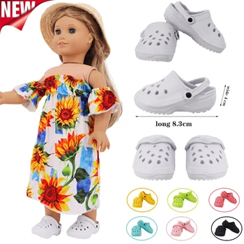 Кукла, сандали, обувки с дупки, летните чехли, подходящи за кукли 16/18 см, 43 см, кукли за новородено, аксесоари с ръцете си подарък за рождения си Ден