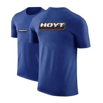 Мъжка тениска с принтом Hoyt Archery 2024 в летен стил от дишащ висококачествен памук с къс ръкав, обичайна ежедневна тениска