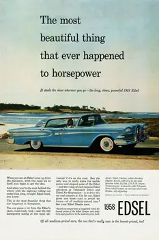 Реклама на колата Edsel Ford Motors 1958 година на Издаване, Ретро Метален знак в стил ретро, Пощенска кутия, Подарък