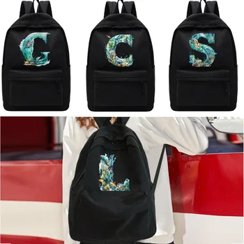 Раници от раменете, Училищна чанта, Дамски Ежедневни раница с изображение Риба букви, Дизайнерски Раница за лаптоп, унисекс, Спортни чанти, платно