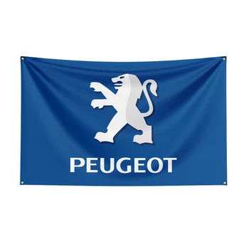 Флаг спортно състезателна кола Peugeots размер 3x5 метра за декор