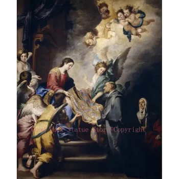 търговия на едро с бои # ВИСШЕ религиозно ИЗКУСТВО # Мадона Богородица, ще намалеят за възлагане на Светия Ильдефонса # печат върху платно, маслени бои