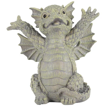 Статуята медитира дракон в градината, която се събира 18 см украшение от смола, за декорация на открито на двора