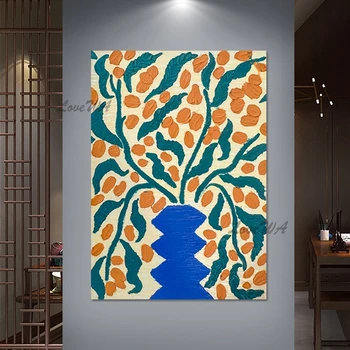 Интериор на дома на Едро Китай Ярък цвят, Плътна консистенция Акрилна Абстрактна живопис без рамка Съвременно художествено изображение