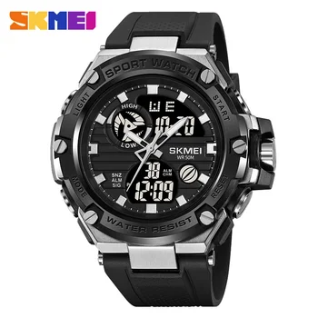 Спортни часовници SKMEI, мъжки военни електронни часовници с нощно сияние, водоустойчиви мъжки електронни часовници с двоен дисплей 2119