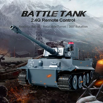 Радио-управляеми танкове Немски армейски танк Тигър, автомобили с дистанционно управление със звук и светлина, радио-управляеми военни офроуд играчки за деца, подаръци за момчета и момичета