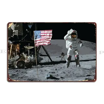 Метални табели за кацане на Луната-Аполо 11, Индивидуални Декориране на дневна, Дизайн на Декора на стените, Лидице Табела, Плакат