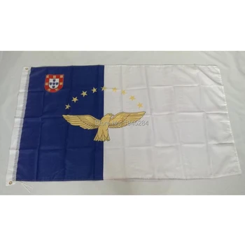 Флаг Азорских Острови 3x5 фута 90x150 см Държава по Света, Национален Флаг Банер, Изработен По Поръчка от Полиестер с дигитален Печат