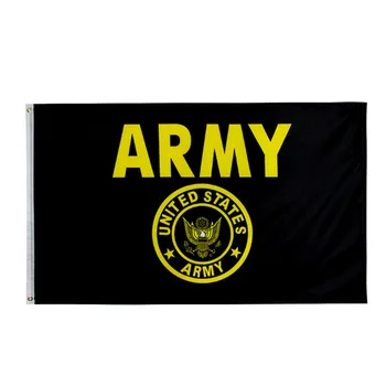 Вълна от Герб армията на САЩ Черно-златен флаг Американски флаг полиестер банер, който да се вее флаг на САЩ