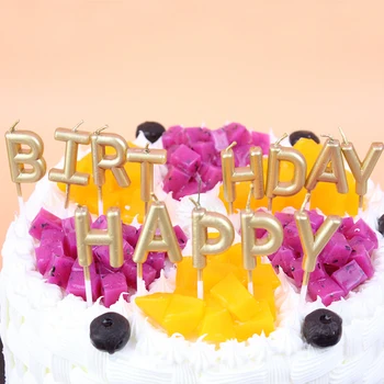1 Кутия Свещи за рожден ден, на английски азбука, Украса торта, Аксесоари за печене, Букви, Свещ за парти по случай рожден Ден, Вставная свещ