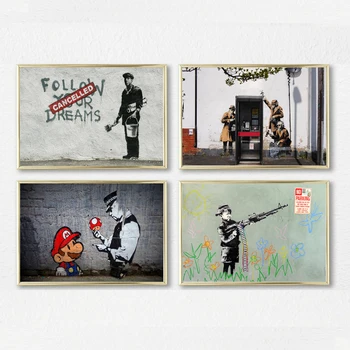 Banksy Графити Платно Книга За Изкуството на Щампи живопис Поп украса снимки любов Към Живота стени книга за изкуството на декоративни безплатна доставка на Подаръци, картини на стената