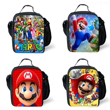 Преносима чанта за обяд Super Mario Bros Аниме Голям Капацитет за хранене Чанти за обяд за пикник Мультяшные Детски Ученически Пособия и Аксесоари