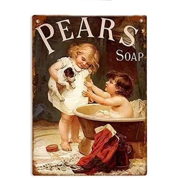Реклама Грушевого сапун В банята Изтъркан Луксозен Плакат за стената на изкуството Метална Лидице Знак Плакат
