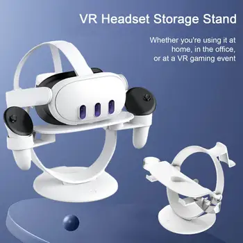 За стеллажа за изложбата на стоки Meta Quest 3 VR Точно позициониране на дупки Стабилна опора Аккуратная поставка за съхранение на слушалки PS VR2