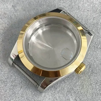 корпус часа 39 мм със златен безелем и сапфировыми стъкла за часовници с механизъм NH35/NH36/ 4R, аксесоари за часовникари