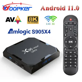 Woopker TV Box Android 11x96 Max Plus Ultra Amlogic S905X4 Четириядрен 4 GB 64 GB AV1 8K Wifi BT media player 4 GB 32 GB телеприставка