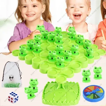 Математическа играчка Монтесори, балансировочная дъска, пъзел игра за деца, дърво баланс Жаби, образователни игри на игрални играчки за взаимодействие на родители и деца