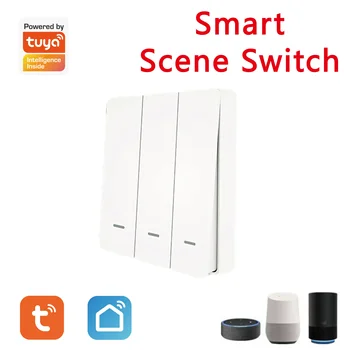Sasha ZigBee Smart Scene Switch Бутон ZigBee3.0 Умен Дом Предавател, Захранван с Батерии за Алекса Google Remote Control Home