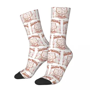 Есенно-зимни стръмни летни чорапи унисекс Hello Kitty Hula, нескользящие футболни чорапи